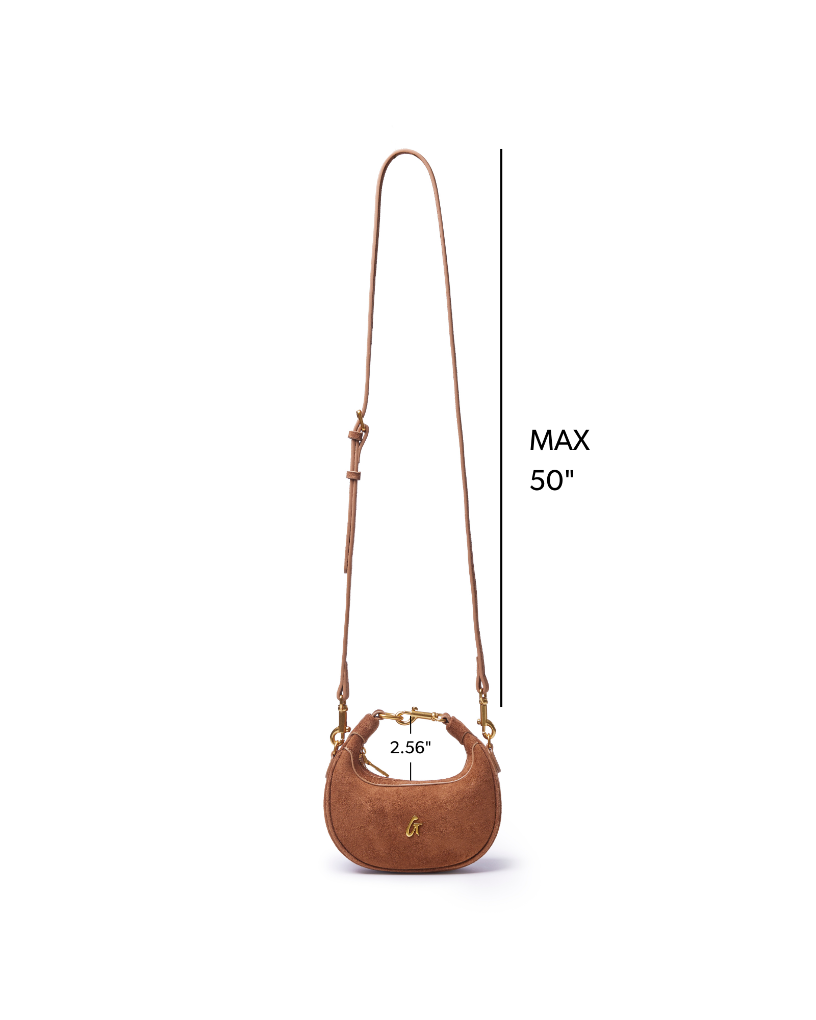NANO SUEDE HOBO BAG - BROWN