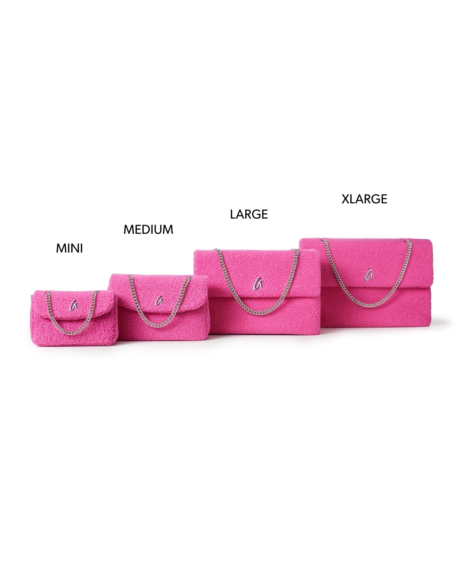 CandyStripper LOAFER TEDDY バッグ Mini Teddy Flap Bag | Hot Pink | Soft Sherpa | Versatile Chain