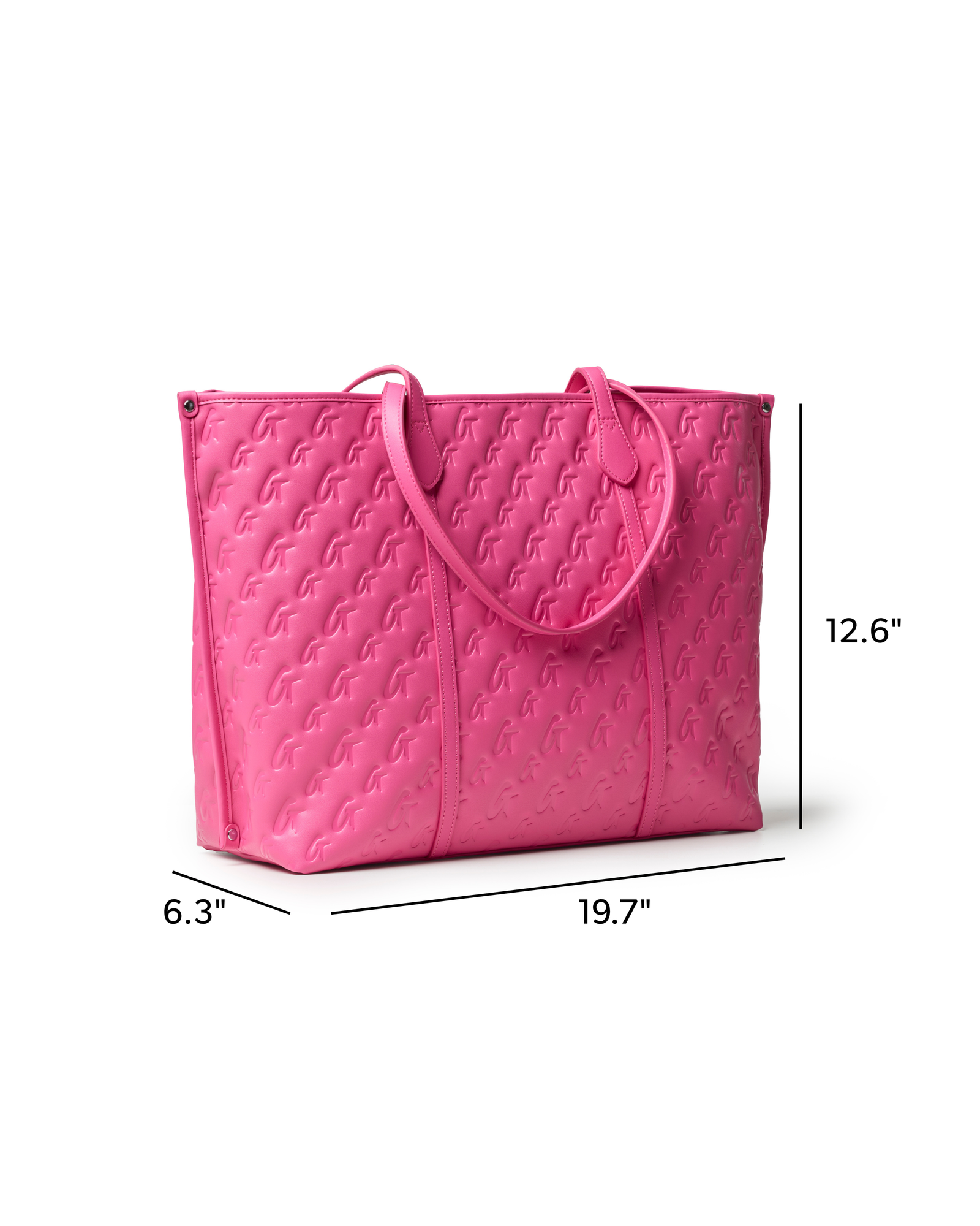 XL MONOGRAM SLEEK TOTE - HOT PINK