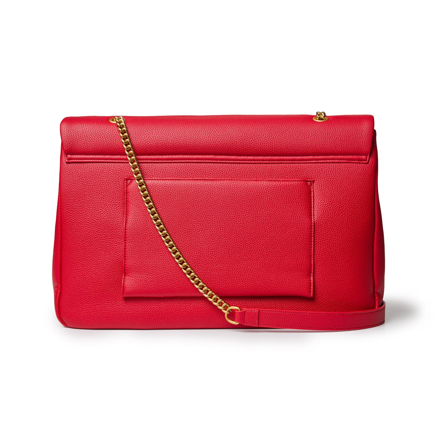 PEBBLE XL FLAP BAG RED