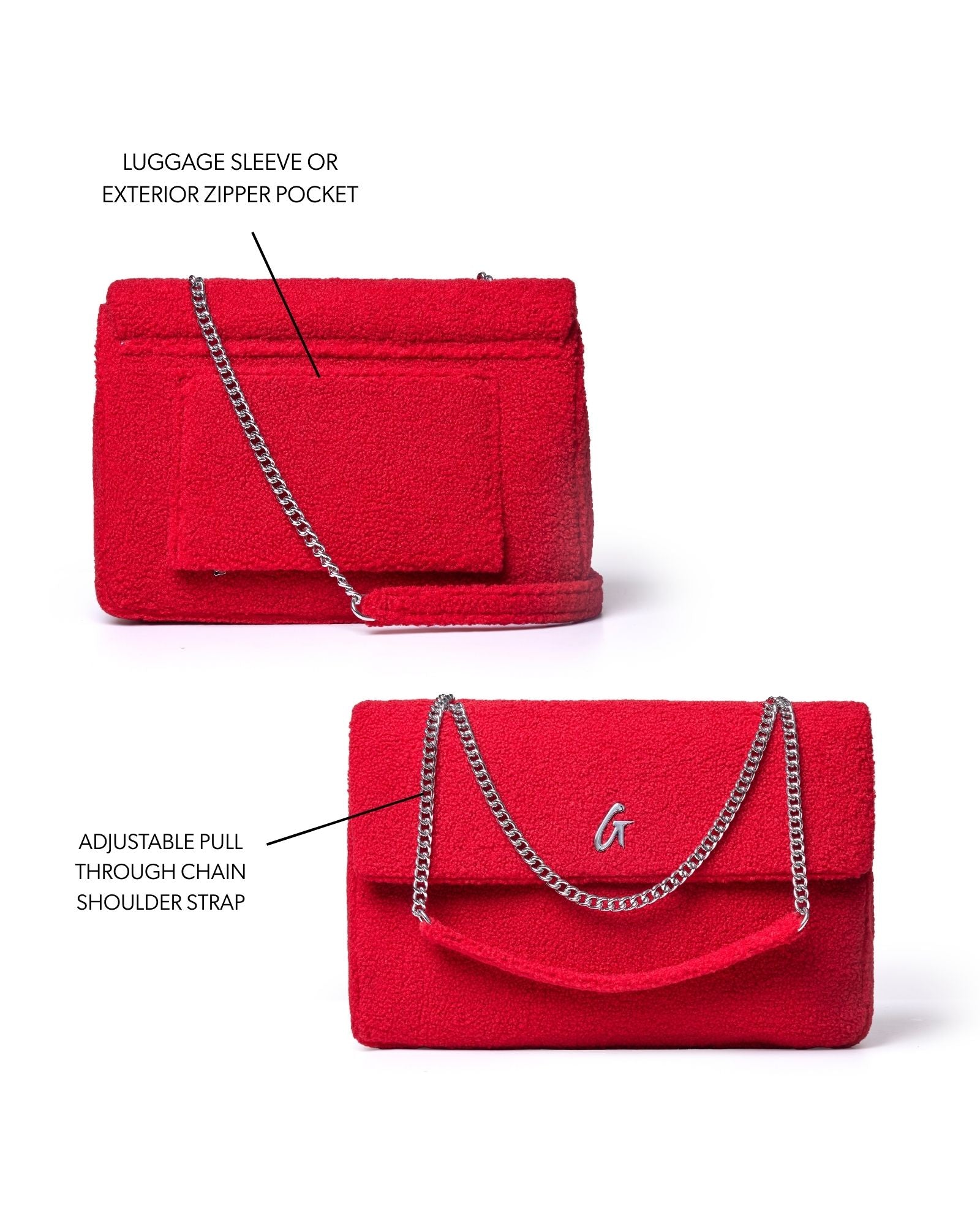 XL Teddy Flap Bag | Hot Pink | Soft Sherpa | Versatile Chain