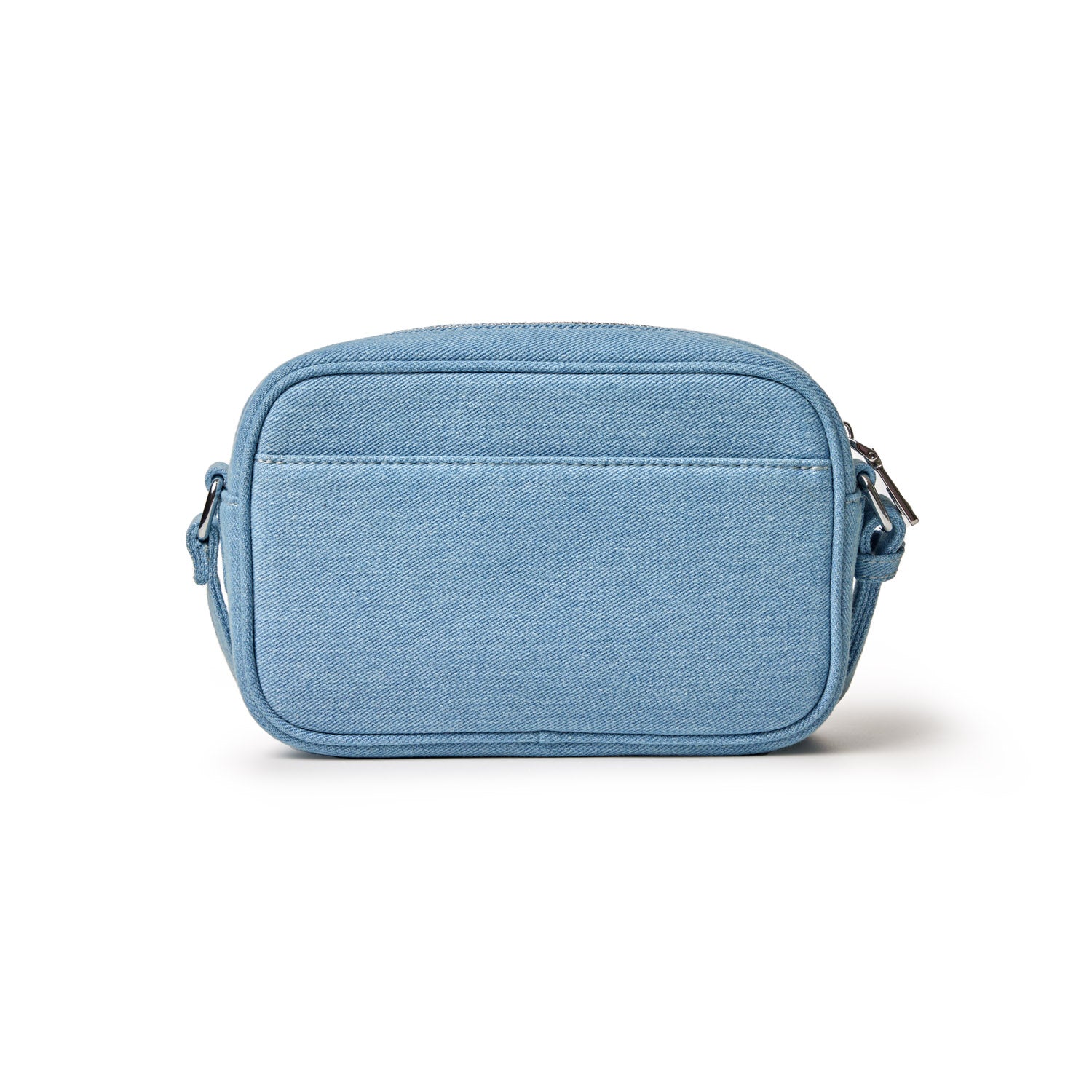 MINI DENIM SILVER CAMERA BAG