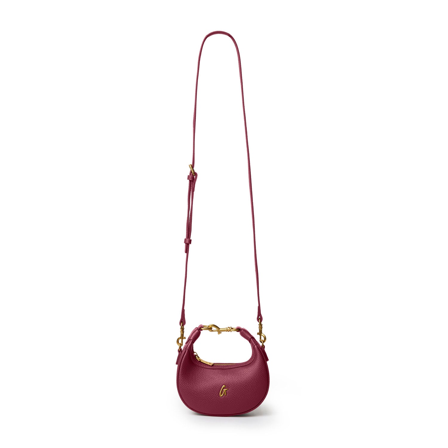 NANO PEBBLE HOBO BAG - BURGUNDY