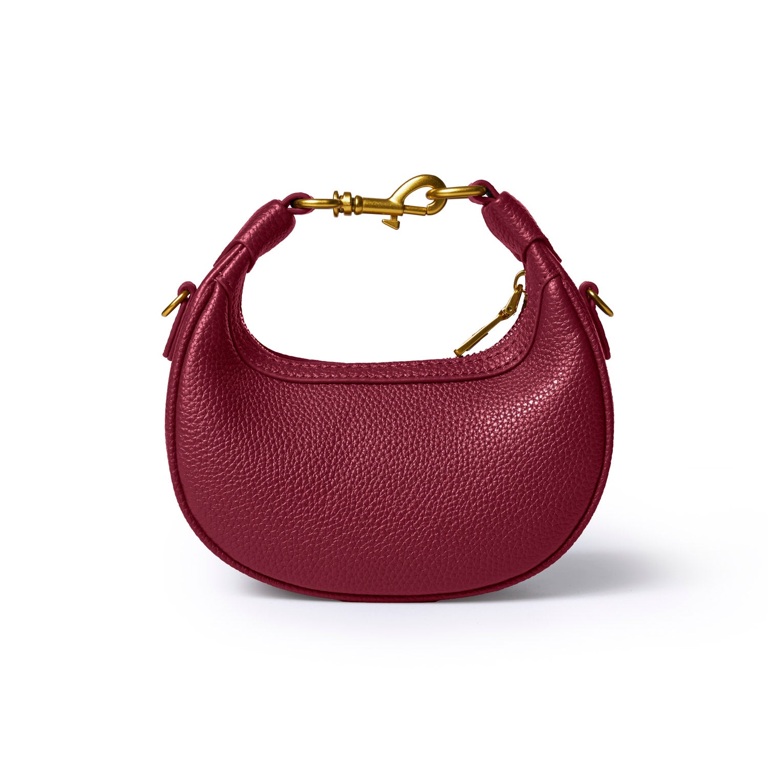 NANO PEBBLE HOBO BAG - BURGUNDY