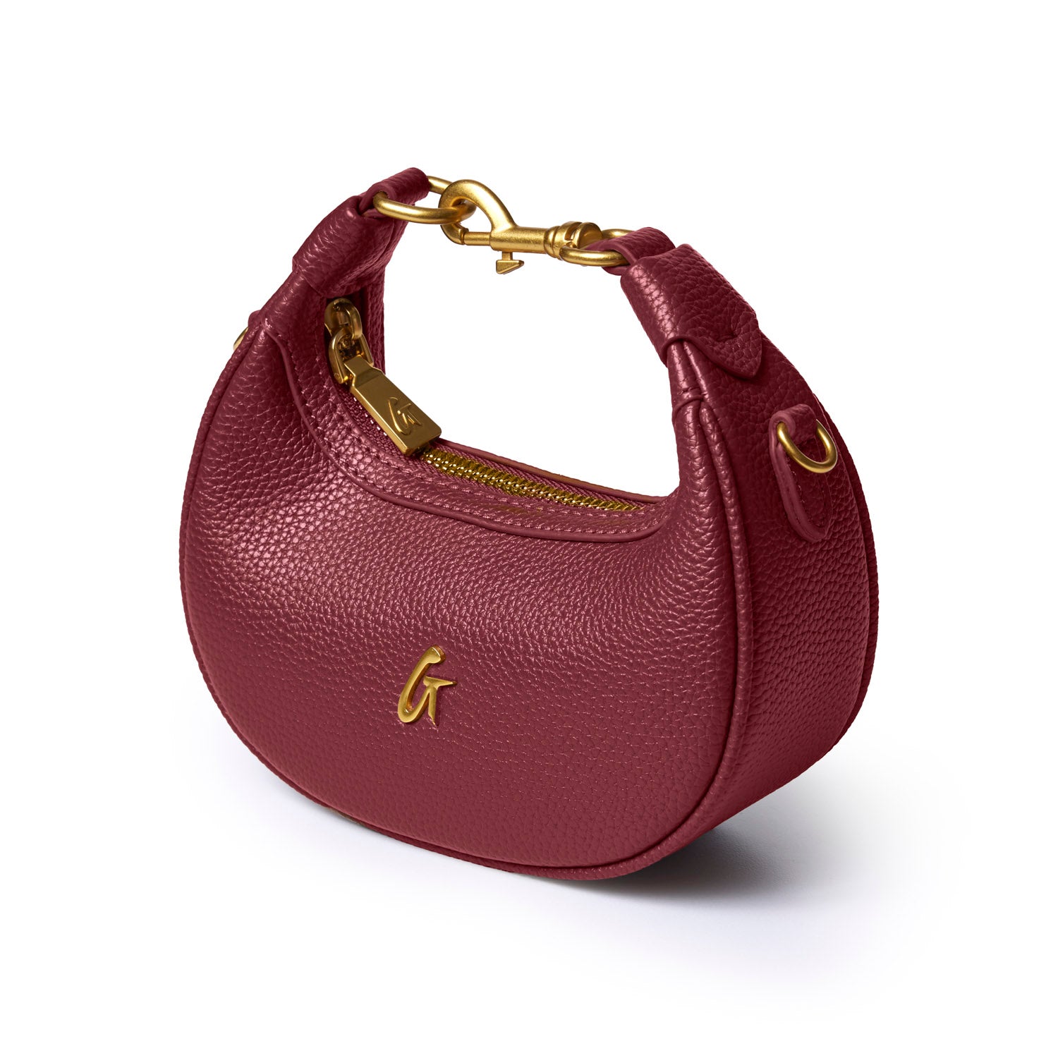 NANO PEBBLE HOBO BAG - BURGUNDY