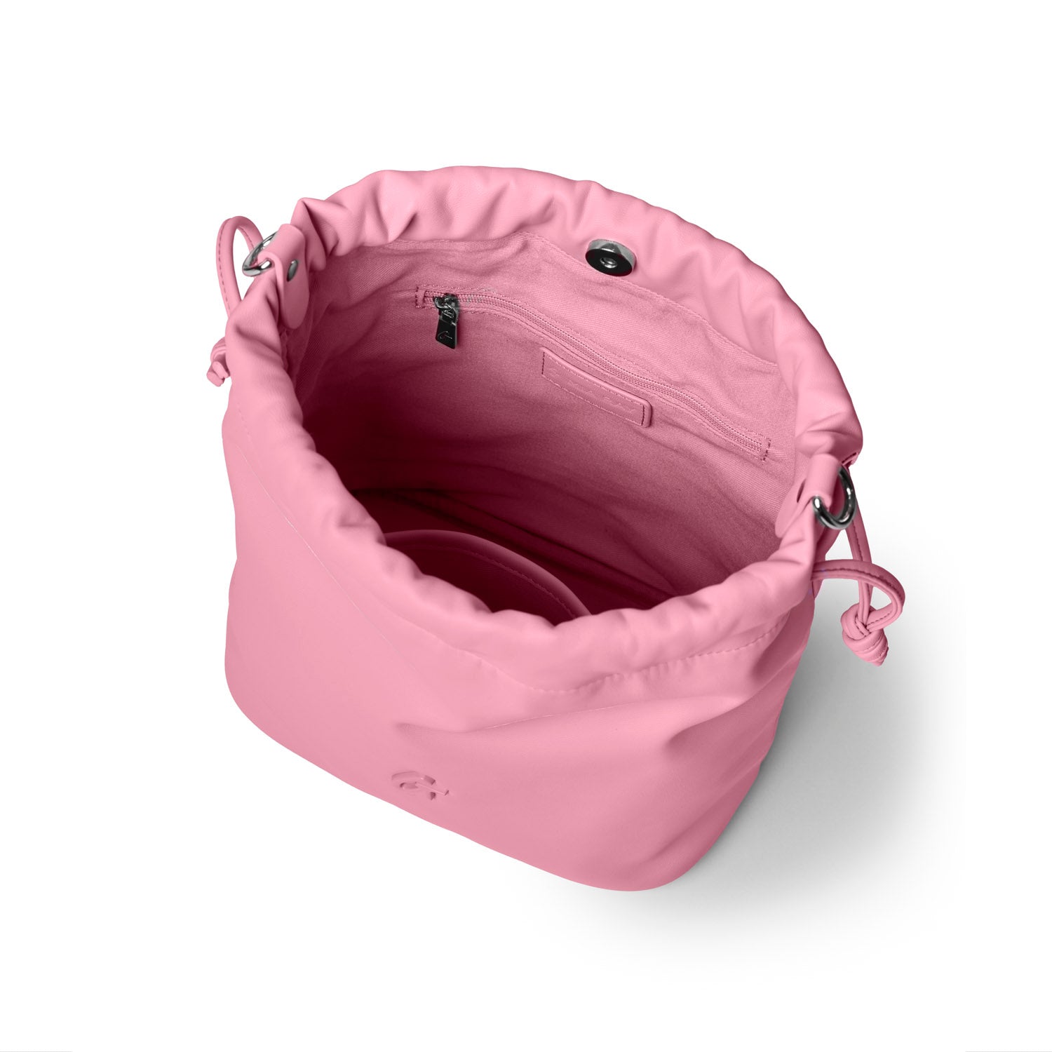 MEDIUM DRAWSTRING BUCKET BAG - SOFT PINK