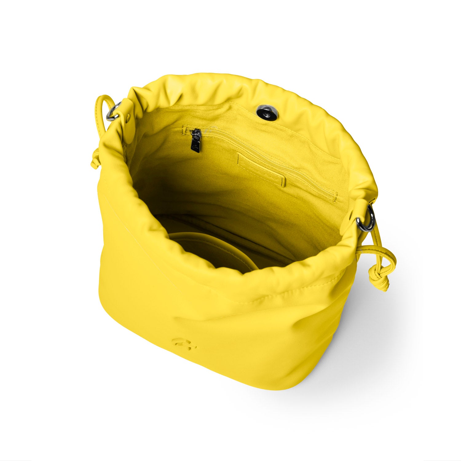 MEDIUM DRAWSTRING BUCKET BAG - YELLOW