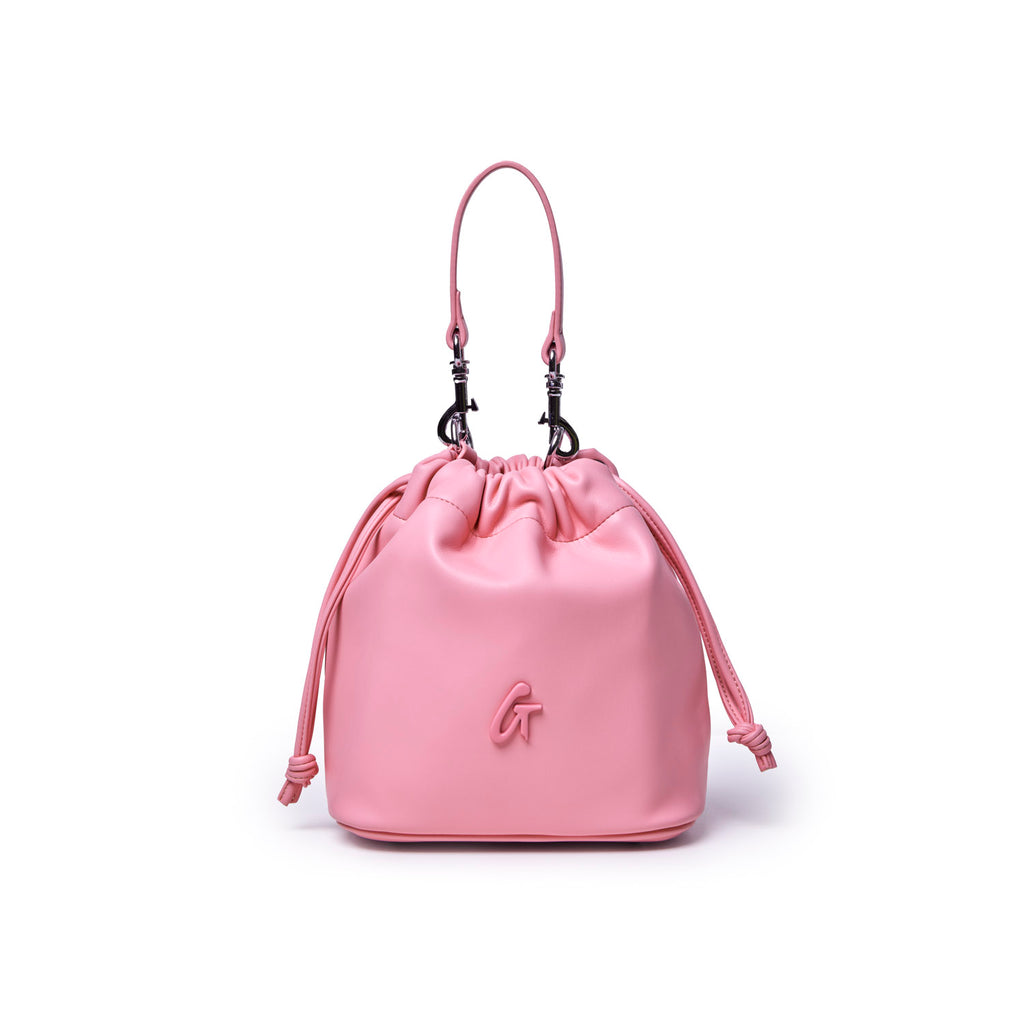 Mini Drawstring Bucket Bag - Soft Pink | Glam-Aholic Lifestyle | Light Pink | Vegan Leather | Small