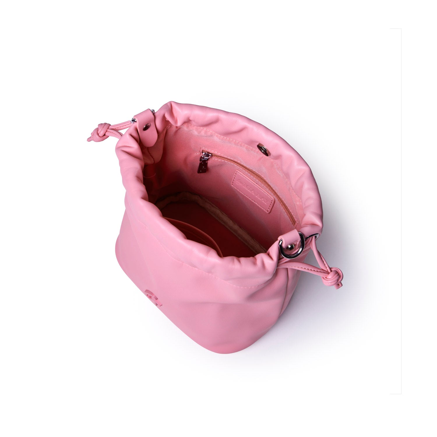 MINI DRAWSTRING BUCKET BAG - SOFT PINK
