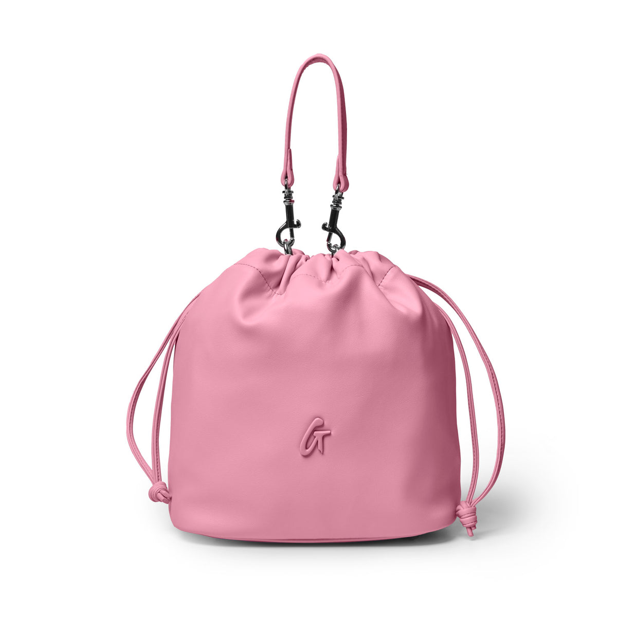 ayakawasaki drawstring bag 〈PINK HOLIC〉 Medium Drawstring Bucket Bag | Soft Pink | Vegan Leather | Glam