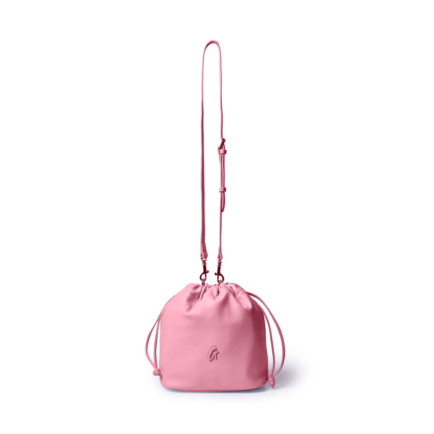 MEDIUM DRAWSTRING BUCKET BAG - SOFT PINK