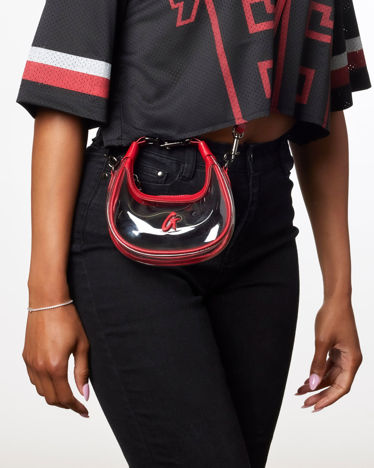 NANO CLEAR HOBO BAG - RED