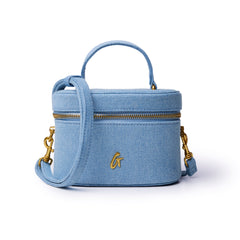 MINI DENIM GOLD VANITY BAG