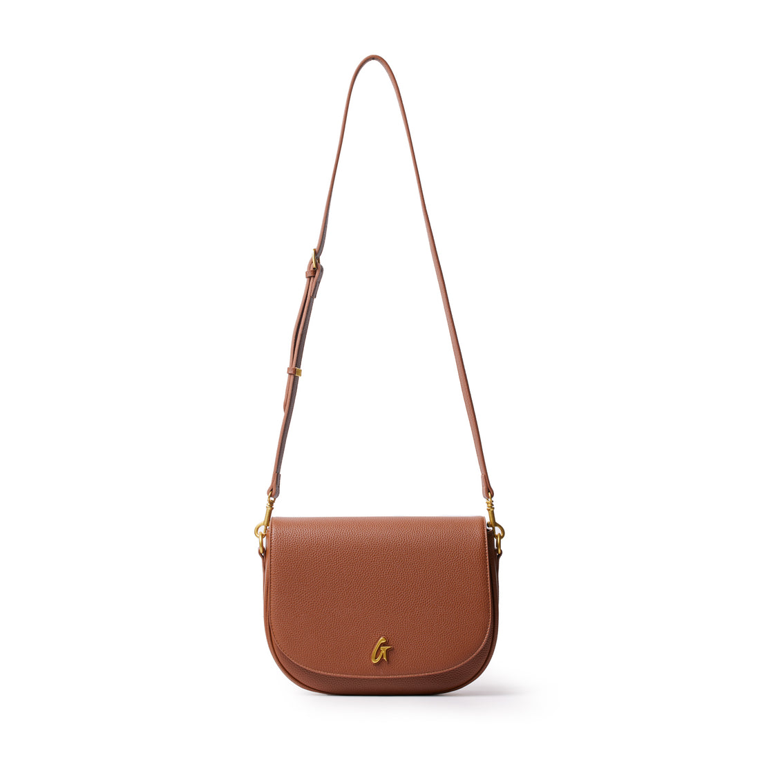 Vegan Pebbled Handbag in Khaki Green or Rich Brown With Shoulder Strap