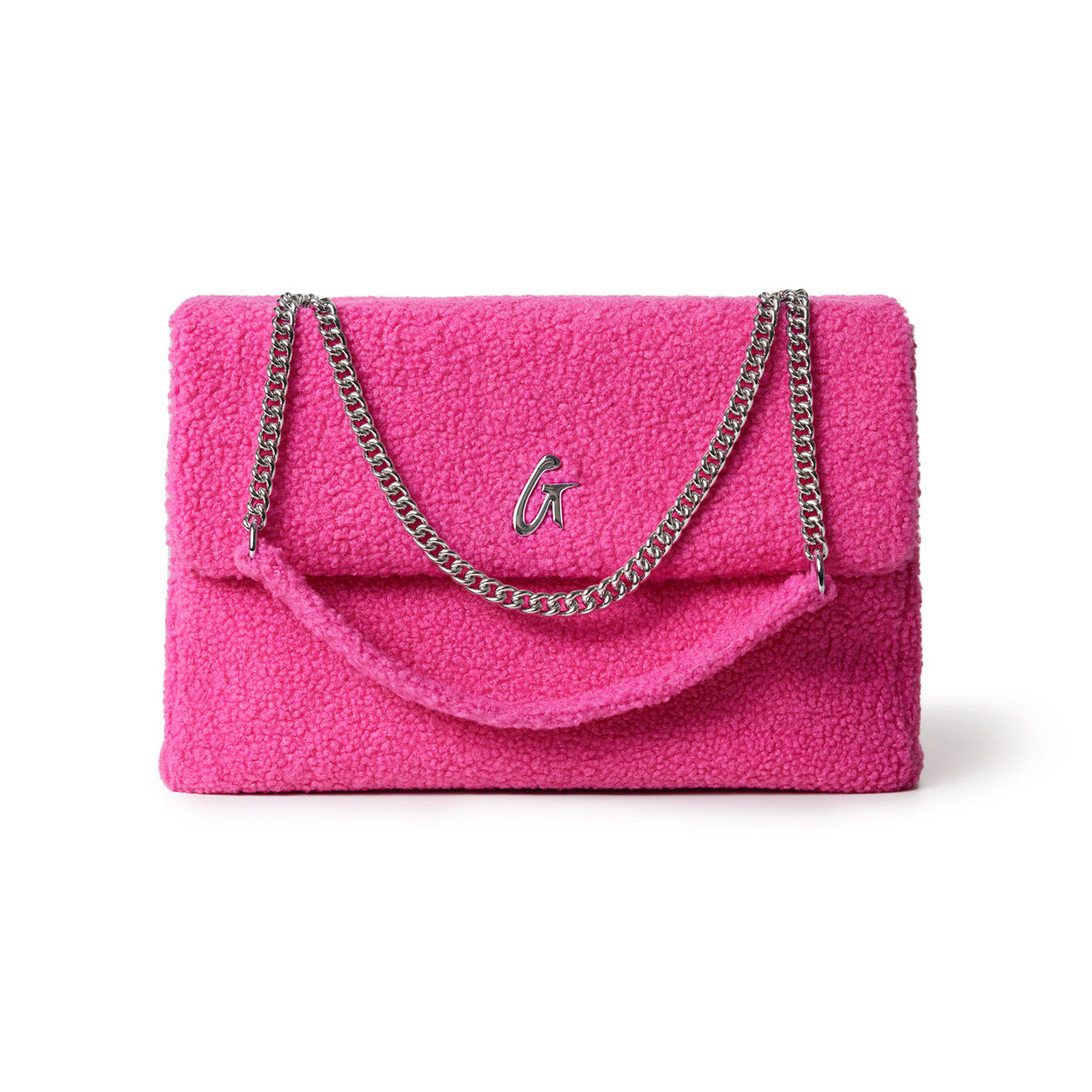 LARGE TEDDY FLAP BAG - HOT PINK