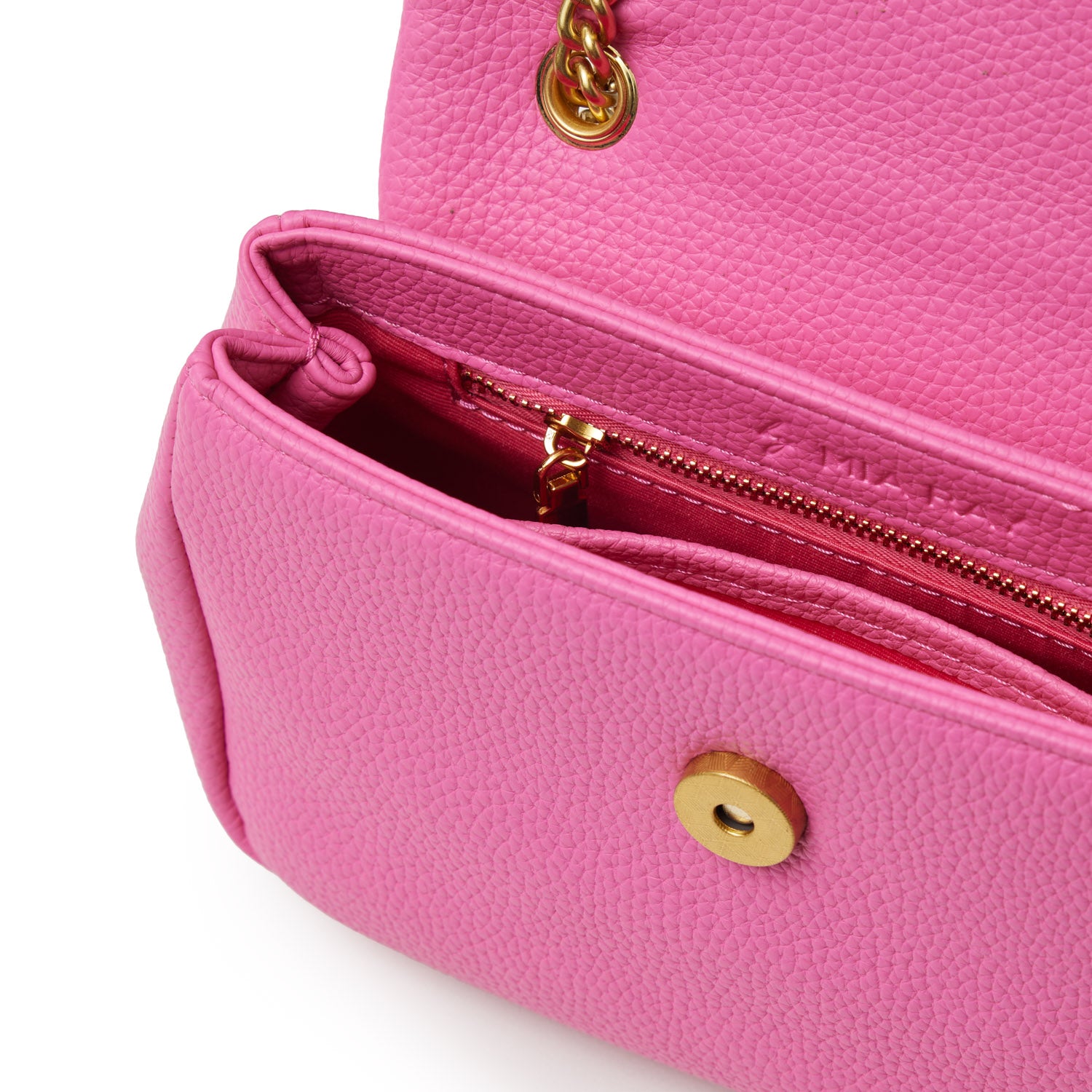 PEBBLE MINI FLAP BAG HOT PINK