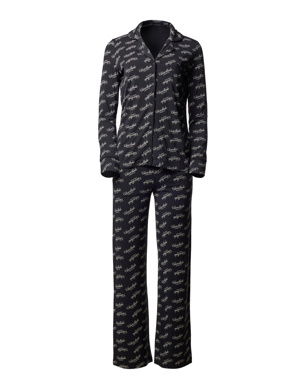 SIGNATURE LUXE PAJAMAS LONG - BLACK