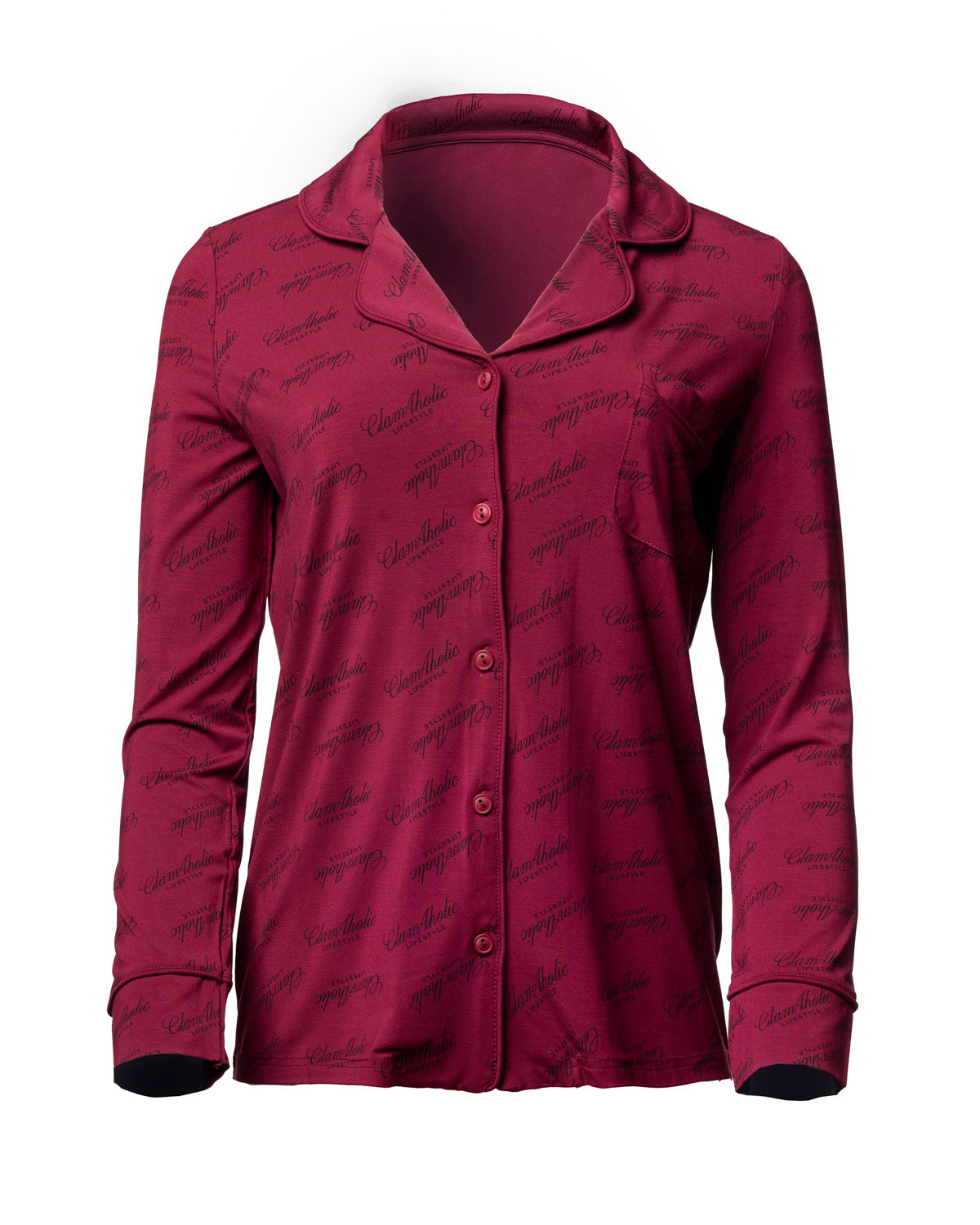SIGNATURE LUXE PAJAMAS LONG - BURGUNDY
