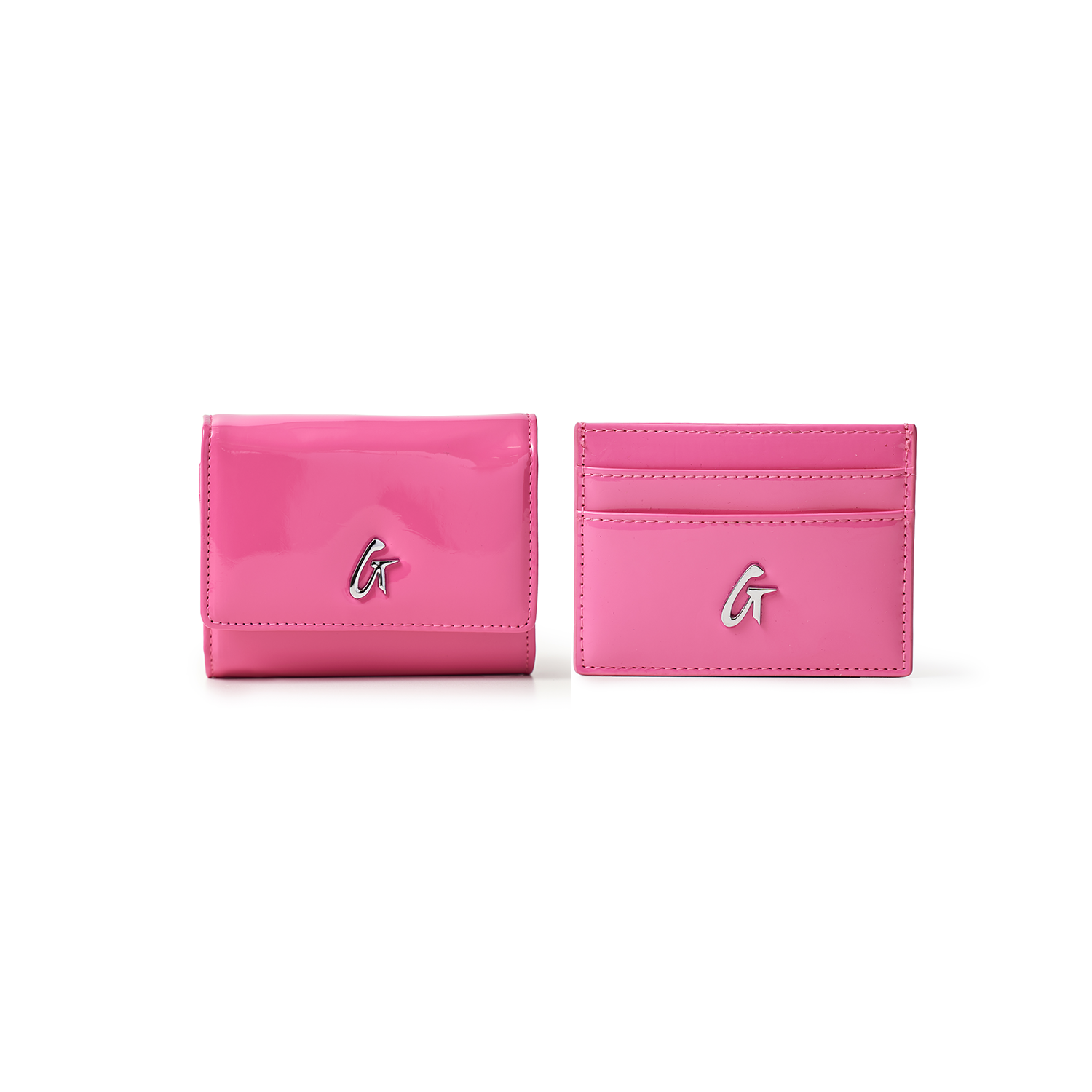 STANDARD SILVER COMPACT WOC CARDHOLDER BUNDLE - MIRROR HOT PINK