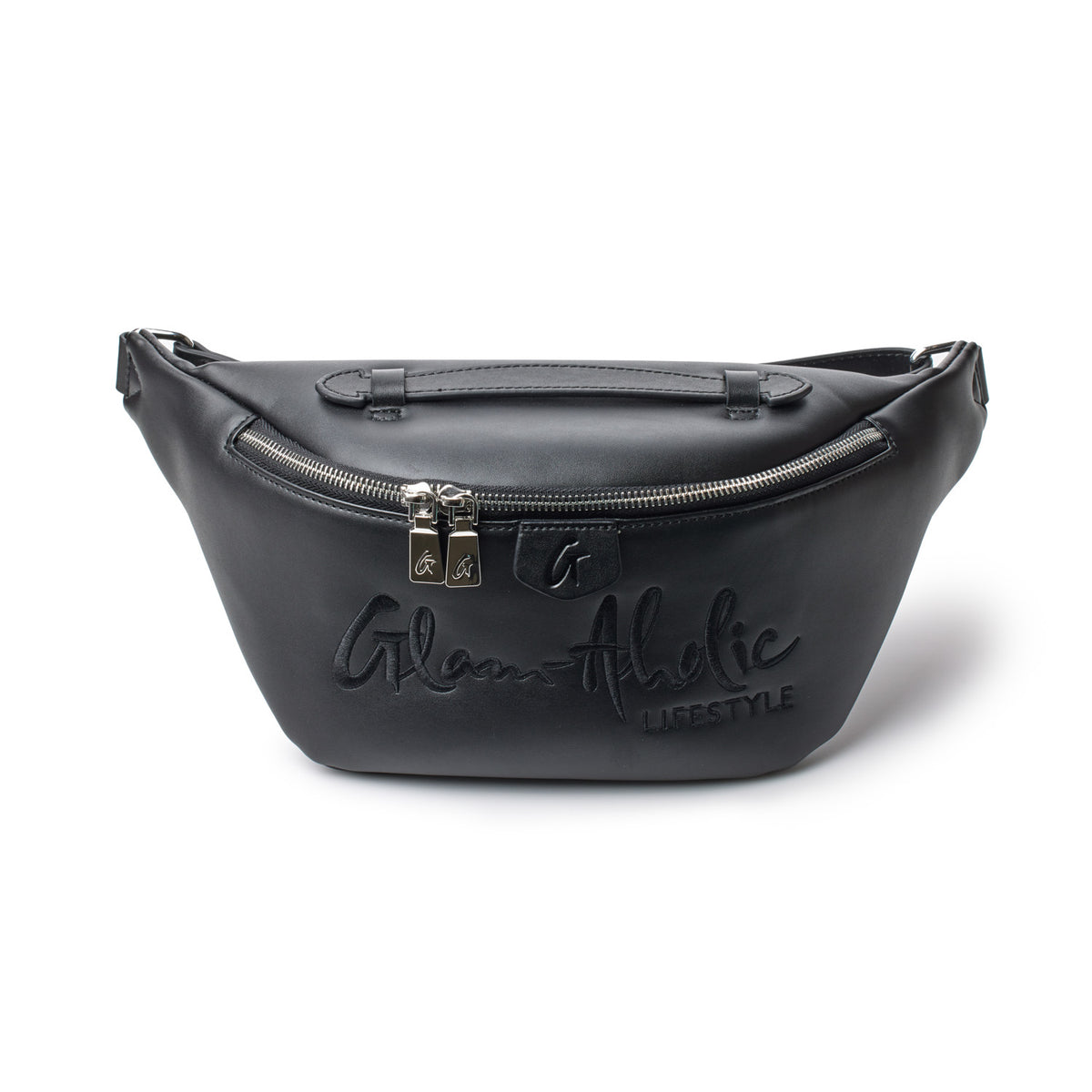 Signature Logo Fanny Pack Black | Vegan Leather Belt Bag