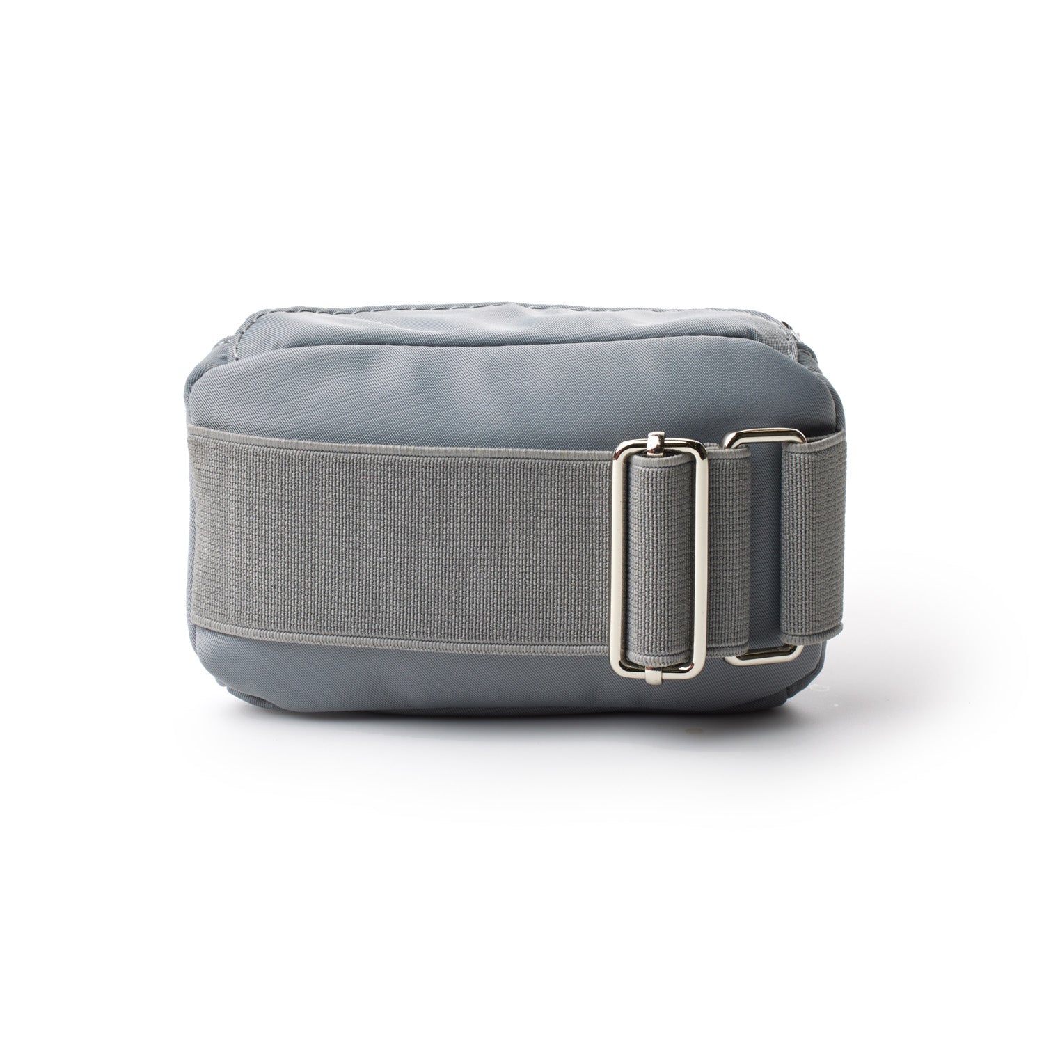 Gray nylon wristlet featuring a sleek design and a sturdy strap for easy carrying. Ideal for stylish organization.