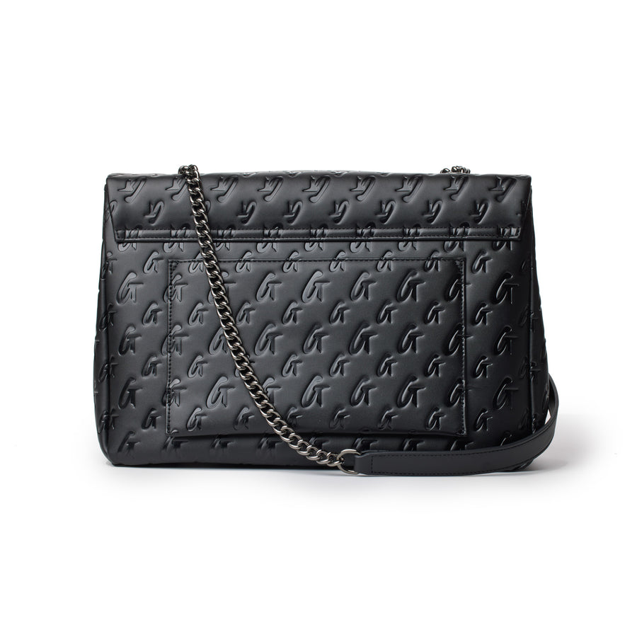 MONOGRAM LARGE CLASSIC FLAP BAG MATTE BLACK