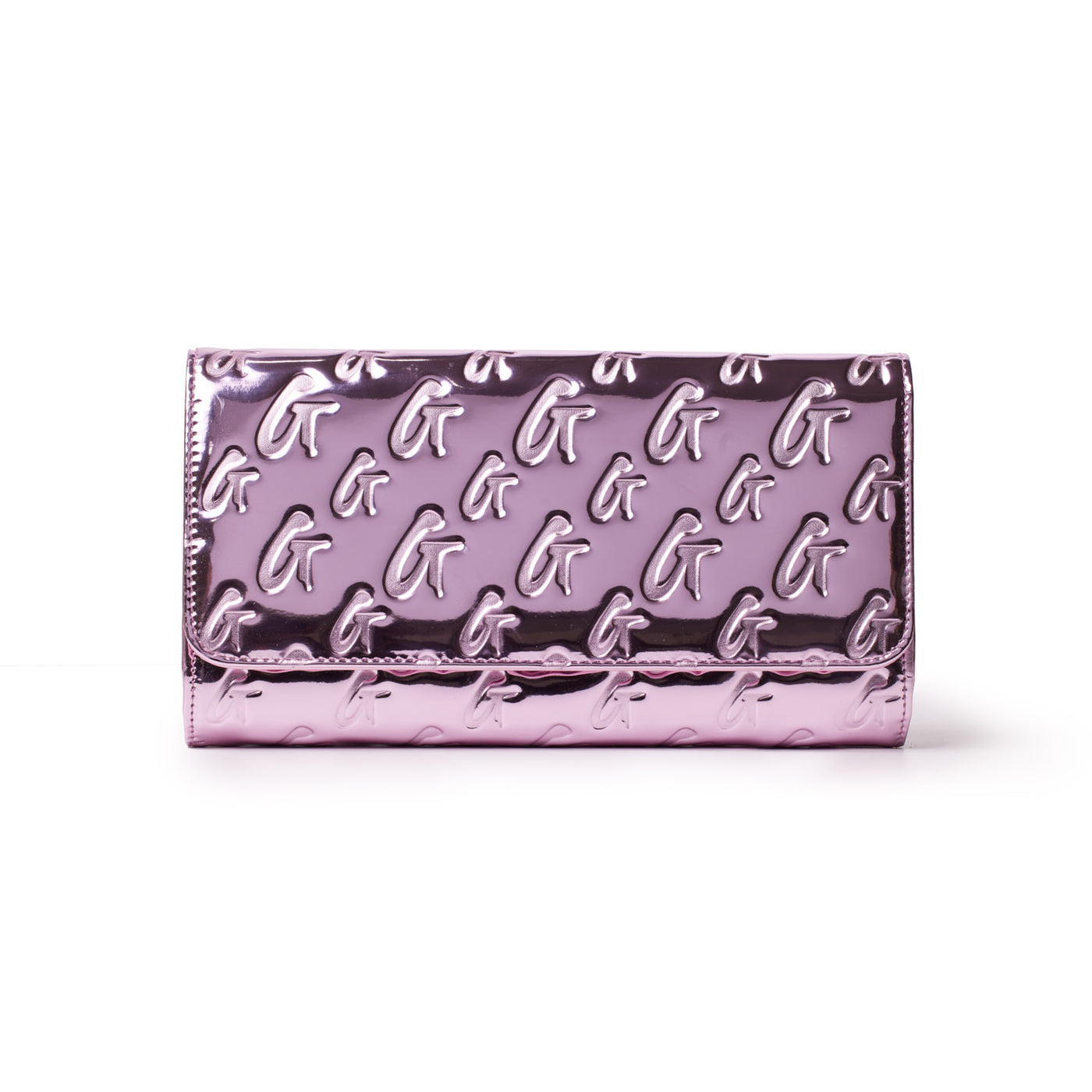 GLAMAHOLIC MONOGRAM TRAVEL WALLET METALLIC PINK