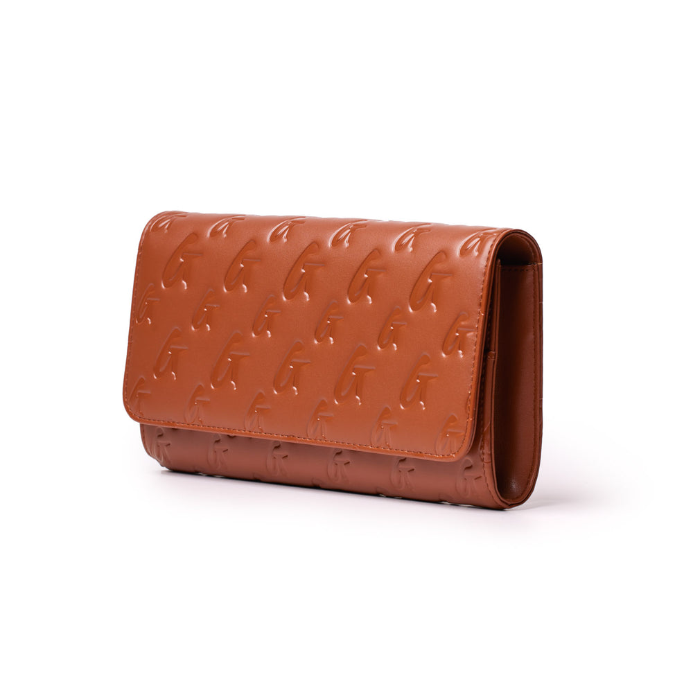 GLAMAHOLIC MONOGRAM TRAVEL WALLET BROWN