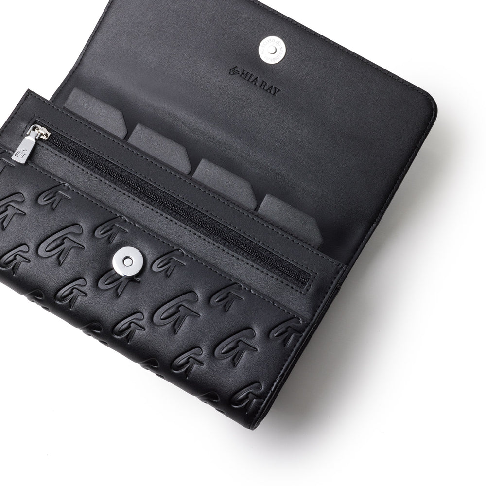 GLAMAHOLIC MONOGRAM TRAVEL WALLET MATTE BLACK