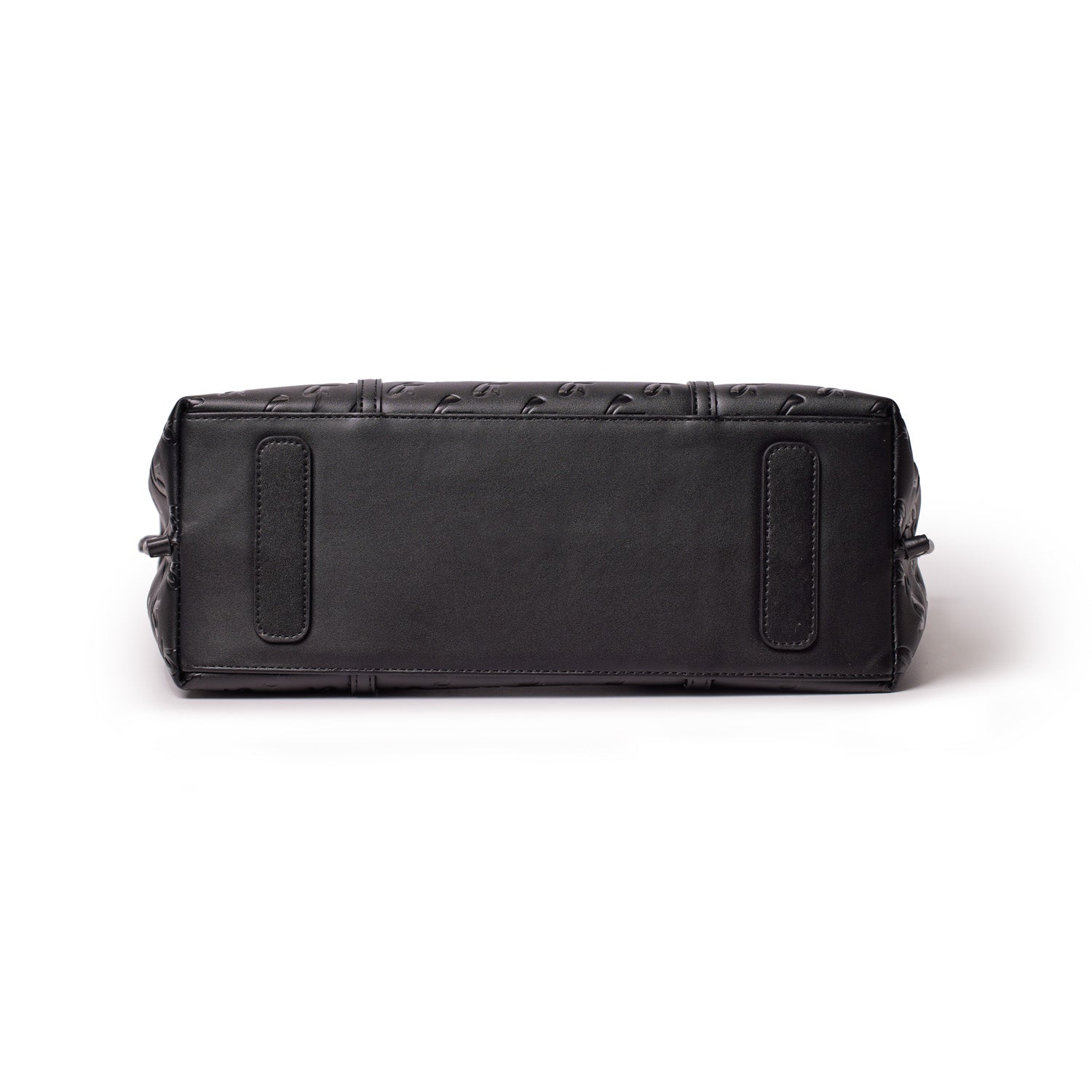 Sleek black XL monogram tote bag with a smooth finish and sturdy base, ideal for stylish everyday use.