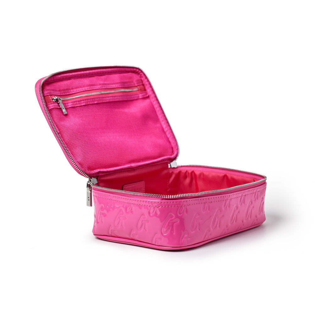 Monogram Medium Cosmetic Toiletry Bag | Hot Pink Makeup Organizer ...