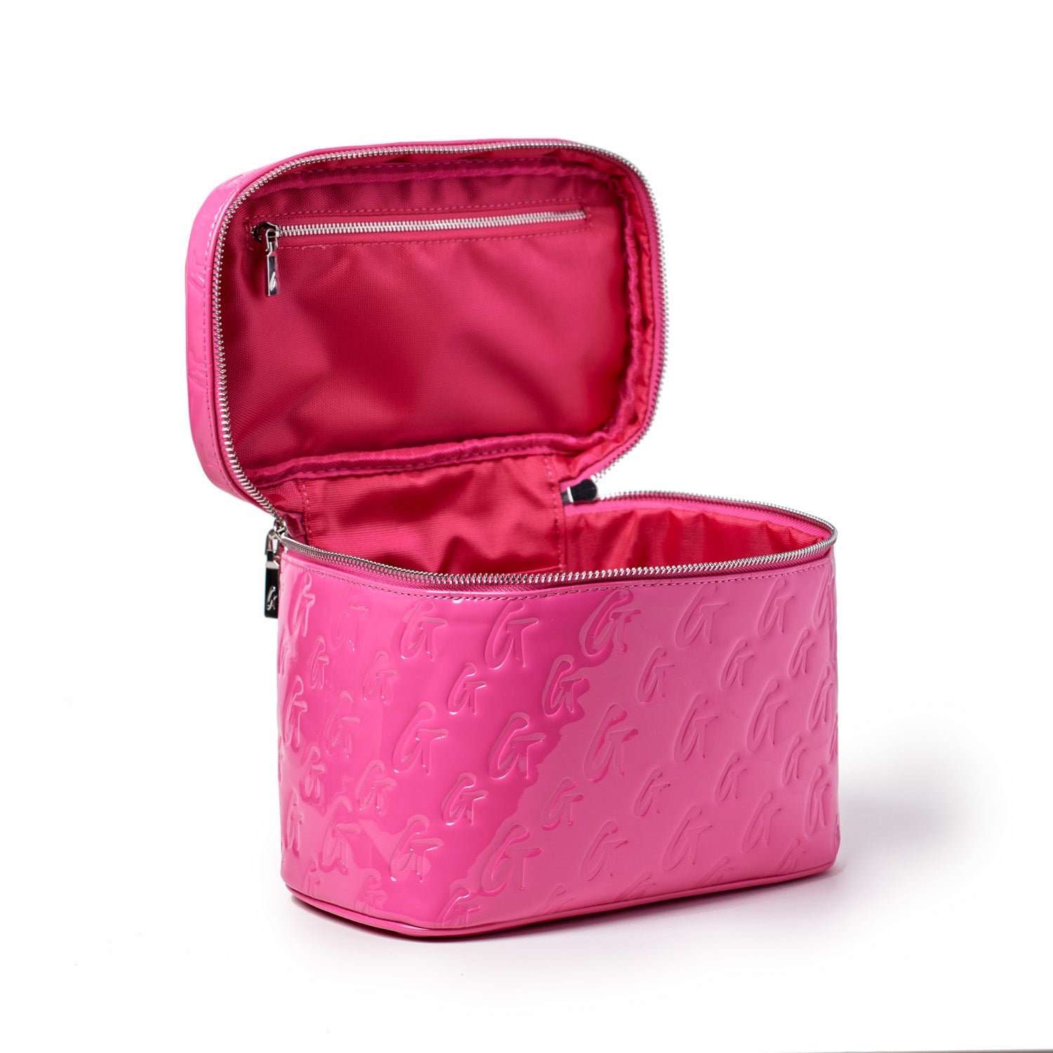 MONOGRAM COSMETIC POUCH MIRROR HOT PINK – Glam-Aholic Lifestyle