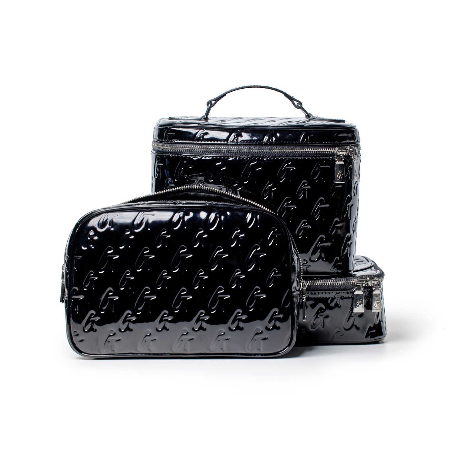 SMALL MONOGRAM TOILETRY BAG - MIRROR BLACK