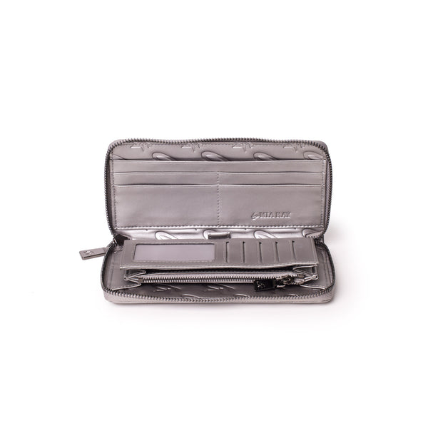 MONOGRAM STANDARD WALLET PLATINUM - Vegan Leather Slim Wallet with Zip ...