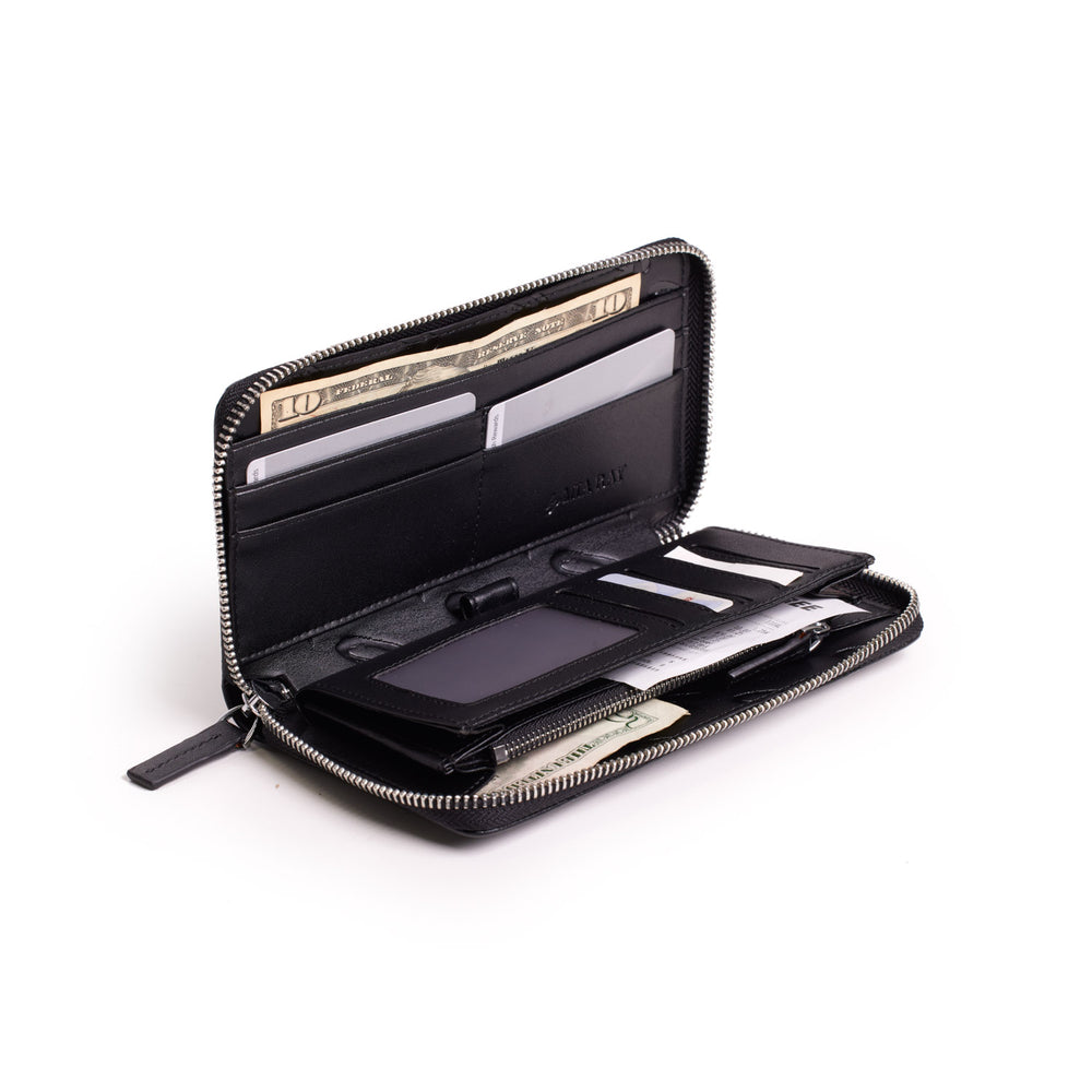 Monogram Standard Wallet Matte Black | Vegan Leather | Zip Closure ...