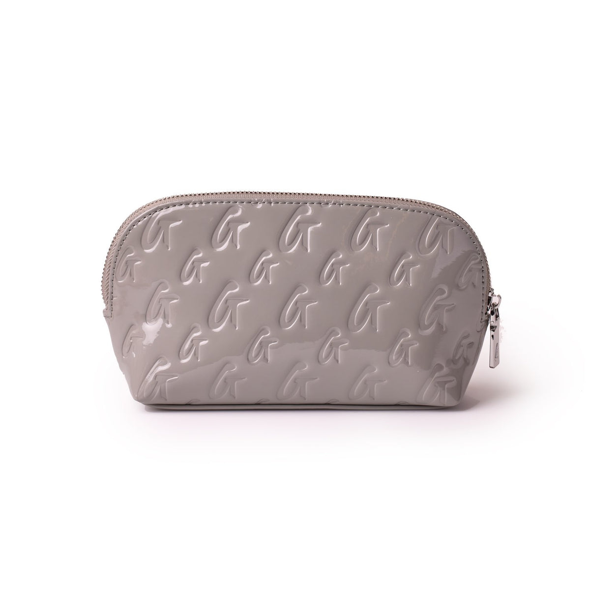 Monogram Vegan Leather Cosmetic Pouch - Gray