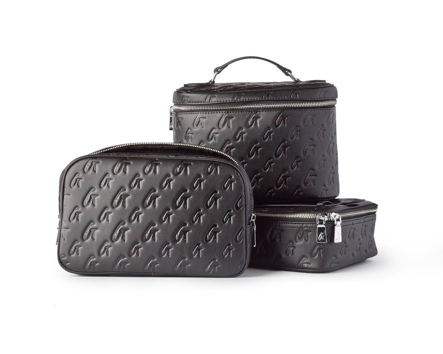 MONOGRAM MEDIUM COSMETIC TOILETRY BAG MATTE BLACK X BLACK