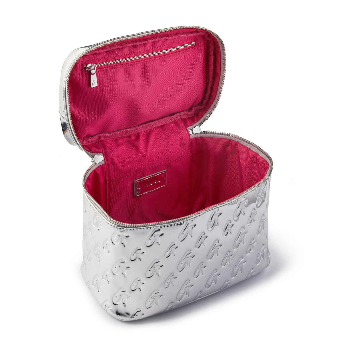 METALLIC MONOGRAM TOILETRY SET - METALLIC SILVER