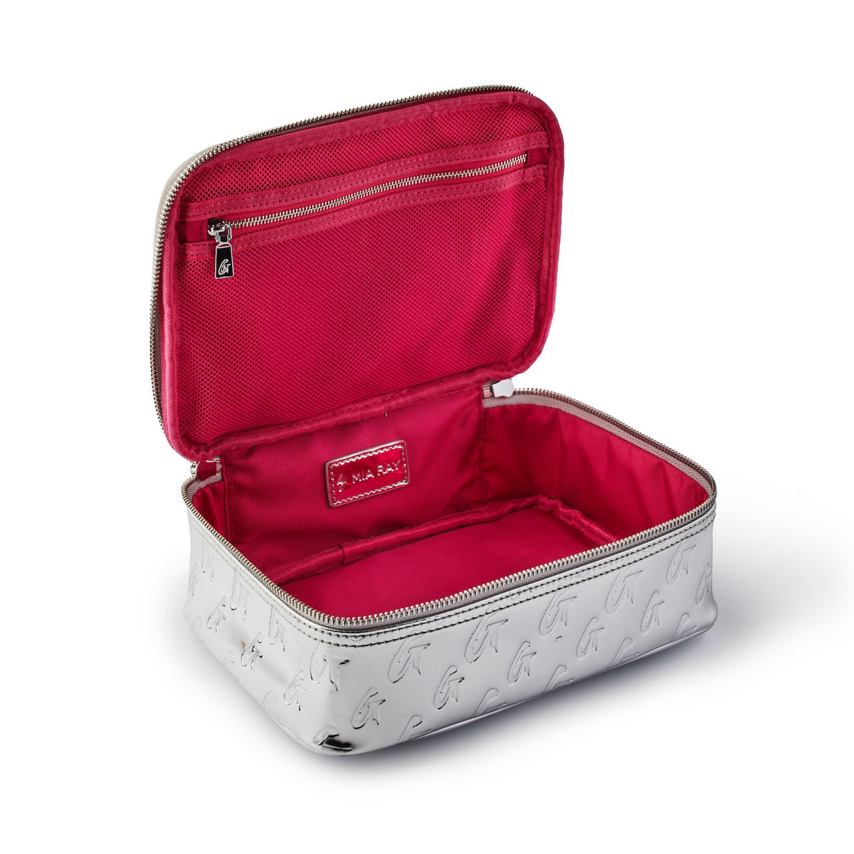 METALLIC MONOGRAM TOILETRY SET - METALLIC SILVER