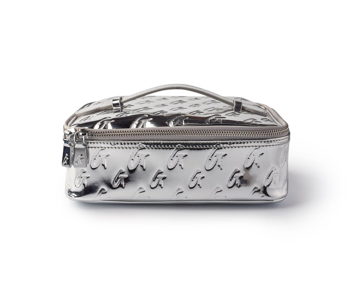 METALLIC MONOGRAM TOILETRY SET - METALLIC SILVER