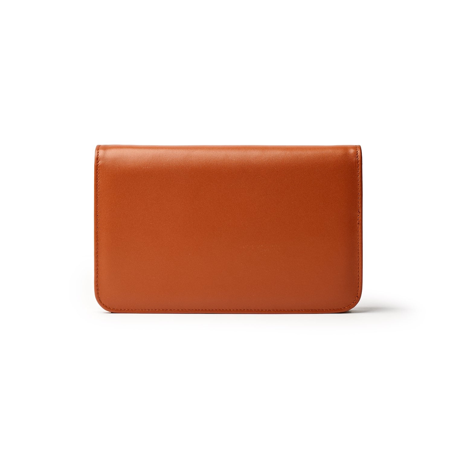 Brown leather wallet with a sleek, minimalist design, labeled "Standard Silver WOC - Brown" on a white background.