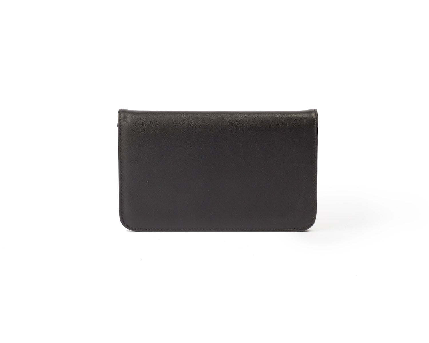 BLACK STANDARD WALLET ON CHAIN-GUNMETAL